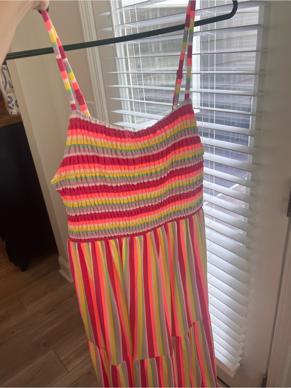 Cat & Jack Girls Rainbow Stripe Maxi Dress - Pink, Yellow, Green, Blue